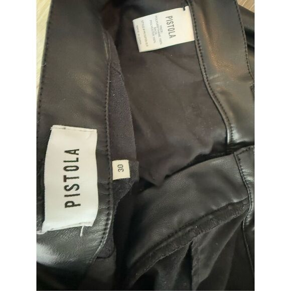 Pistola Slate Black Faux Leather Kellin Pleated Trouser - Picture 7 of 7